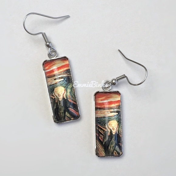 New ‘The Scream’ Art Series Drop Dangle Earrings | Munch Art Print - Painting - Picture 7 of 14